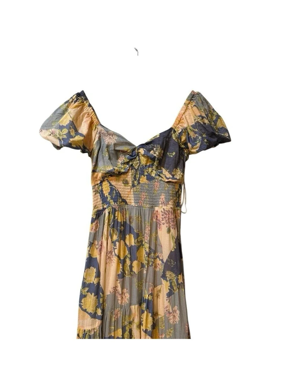Free People Sundrenched Maxi Floral Dress Size Large Boho Cottagecore Romantic